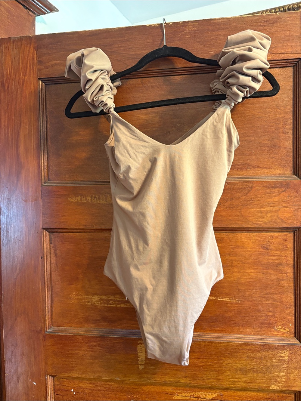 Maygel Coronel One-Piece Swimsuit with Ruffled Straps - Beige